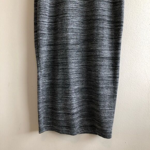 Zara Scoop Neck Short Sleeve Stretch Fitted Bodycon Tee Shirt Midi Dress Gray - Picture 4 of 10
